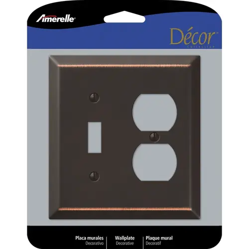 Wall Plate Century Aged Bronze Brown 2 gang Stamped Steel Toggle Aged Bronze