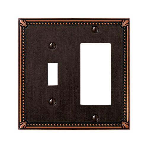 Amerelle 74TRDB Wall Plate Imperial Bead Aged Bronze Bronze 2 gang Die