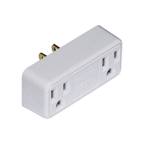 Thermocube TC-1 Outlet Converter Non-Polarized 2 outlets Surge Protection White