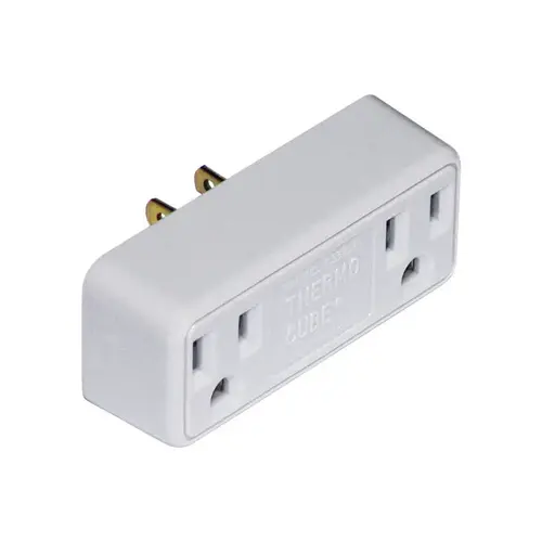 Outlet Converter Non-Polarized 2 outlets Surge Protection White