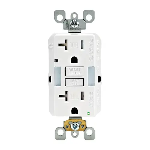 GFCI Outlet SmartlockPro 20 amps 125 V Duplex White 5-20R White