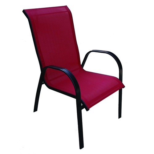 Chair Black Steel Frame Red