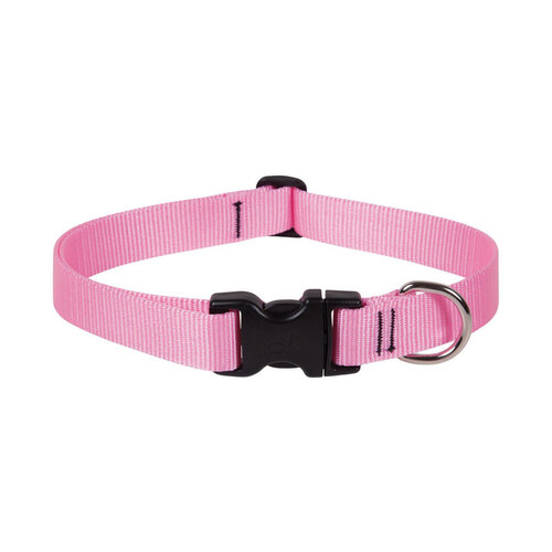 Lupine Pet 57552 Adjustable Collar Basic Solids Pink Pink Nylon Dog Pink