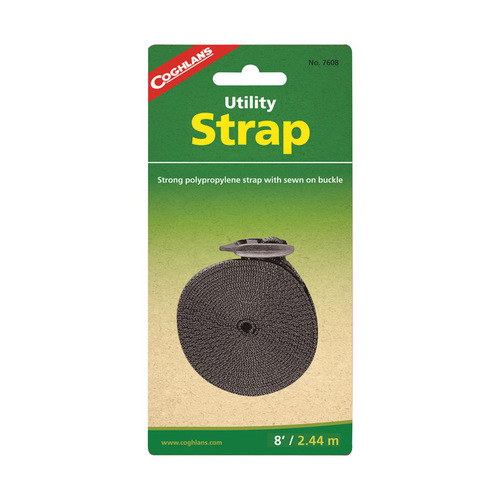 Utility Strap 1" W X 8 ft. L Black 1 lb Black