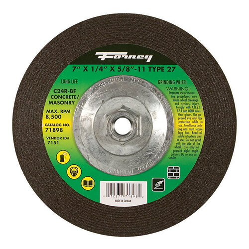 Forney 2329720 Masonry Grinding Wheel 7" D X 5/8" in.