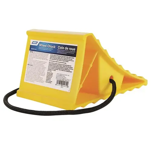 Camco 44472 Wheel Chock with Rope For Up to 26"ch Tires Yellow