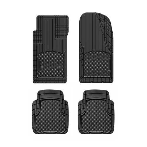 Auto Floor Mats Trim-To-Fit Black Thermoplastic Elastomer Black