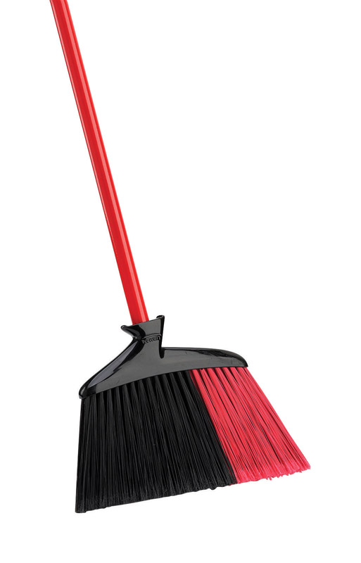 Libman 904 Broom High Power 13" W Stiff Recycled Plastic Black/Red