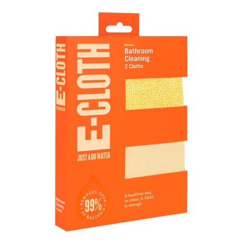 E-Cloth 10604-XCP5 Cleaning Cloth Bathroom Kit Microfiber Yello - 2 per pack x5 packs