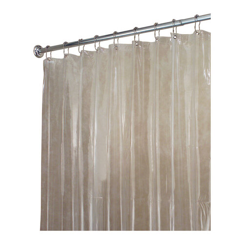 Shower Curtain Liner 72" H X 96" W Clear Solid Vinyl Clear