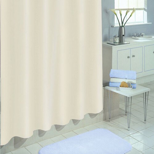 Shower Curtain Liner 70" H X 72" W Ecru Solid Vinyl Ecru
