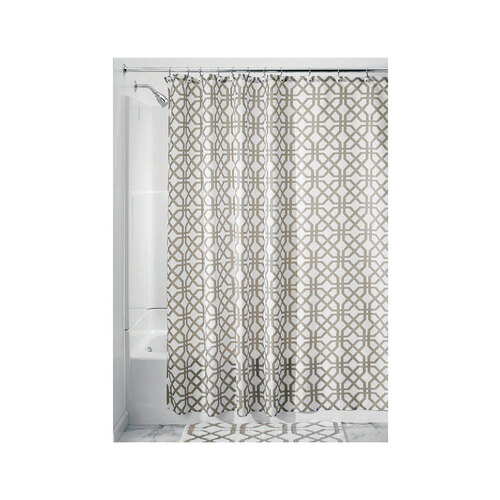 Shower Curtain 72" H X 72" W Beige Trellis Polyester Beige