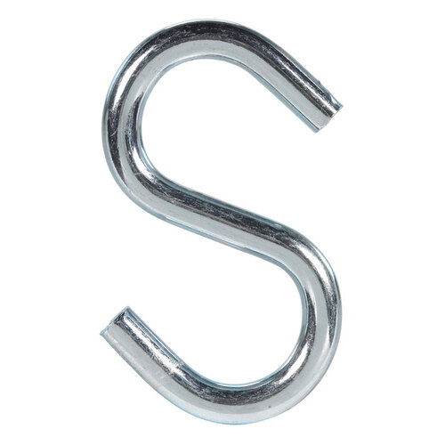 S-Hook Medium Zinc-Plated Silver Steel 2.75" L 160 lb Zinc-Plated