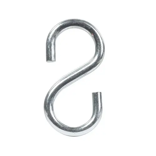 S-Hook Small Zinc-Plated Silver Steel 1.5" L 80 lb Zinc-Plated - pack of 20