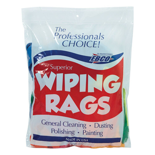 Superior Wiping Rags 26-1 Cleaning Cloth Wipeco Cotton 18" W X 18" L 1 lb Multi