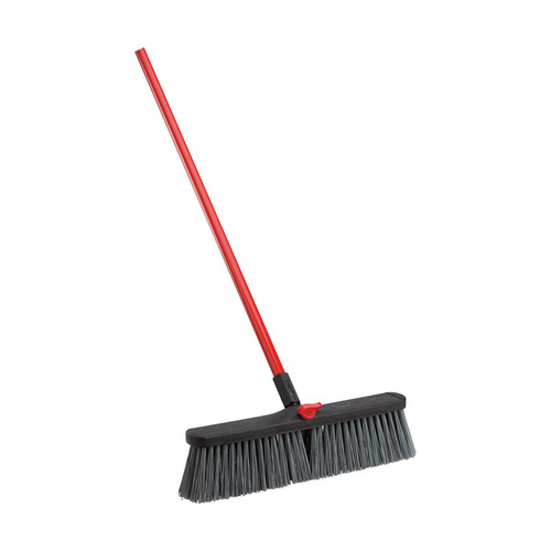 Libman 878 Rough Surface Push Broom High Power Polymer Fiber 18" Black/Red