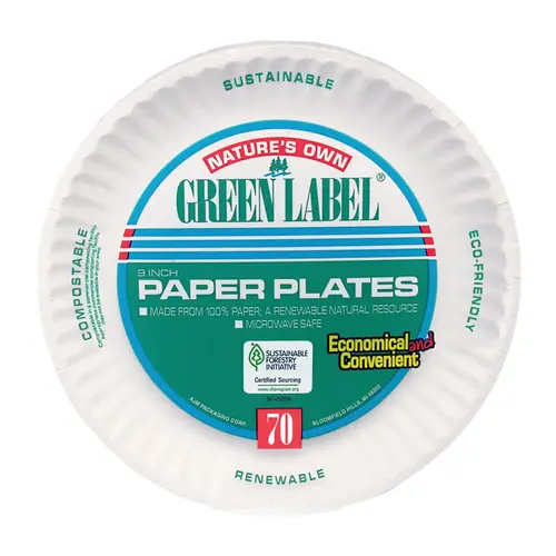 Nature's Own Green Label 9 In. Paper Plates (70-Count)