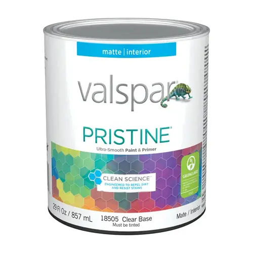 027.00.005 Interior Paint, Matte, Clear, 1 qt Can