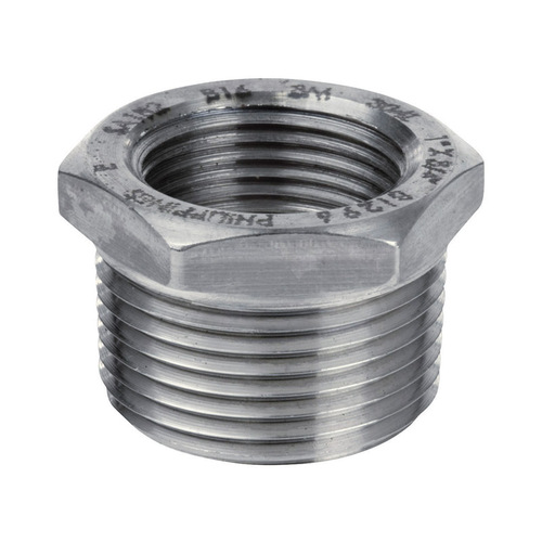 Hex Bushing 1/2" MPT T X 1/4" D FPT Stainless Steel