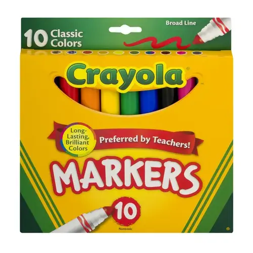 CRAYOLA 58-7722 Crayola Marker 10 Cut Classic Broad Line, 10 Count - pack of 24