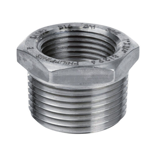 Hex Bushing 1-1/2" MPT T X 1-1/4" D FPT Stainless Steel