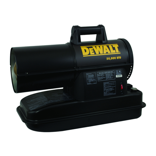 DEWALT F340673 Heater 50,000 Btu/h 1250 sq ft Forced Air Kerosene Black