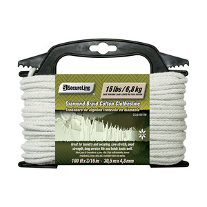 SecureLine 7803778-XCP4 Clothesline Rope 3/16 D X 100 ft. L White Diamond  Braided Cotton White - pack of 4