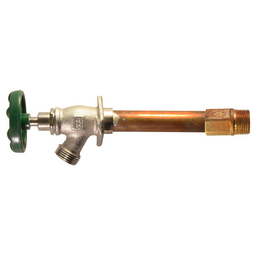 Frost-Free Standard Wall Hydrant, 1/2, 3/4 x 3/4 in Connection, FIP/MIP x Male Hose, 125 psi Pressure Satin