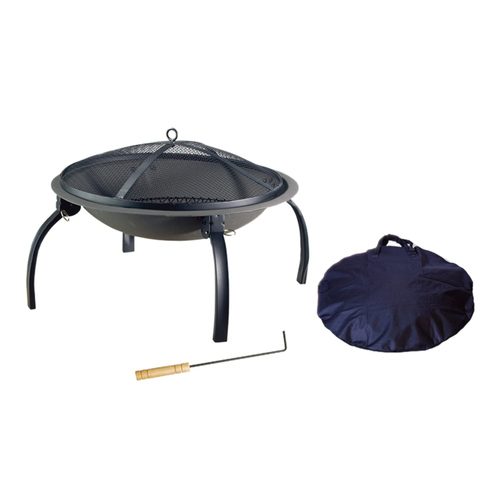 Living Accents SRFP481 Fire Pit 29.5" W Steel Round Wood
