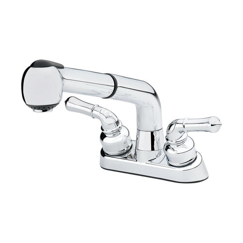 Homewerks 3311-U525 Laundry Faucet Pullout Two Handle Chrome Chrome