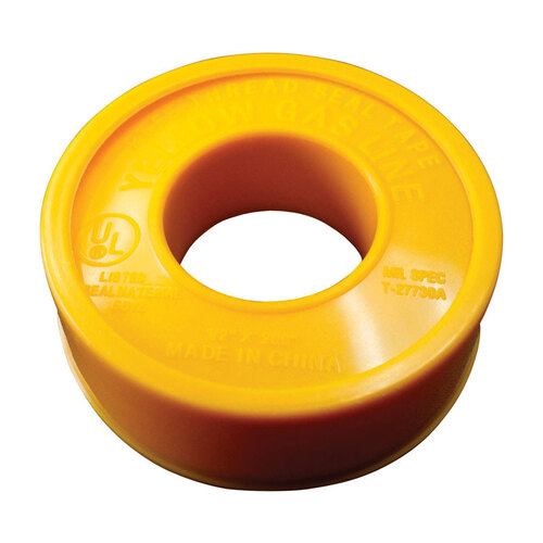 Thread Seal Tape Yellow 1/2" W X 260" L 0.1 oz Yellow