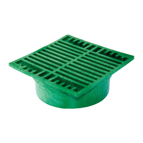 Drain Grate 7" Green Square Polyolefin Green