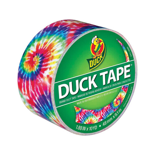 DUCK 283268 Duct Tape 1.88" W X 10 yd L Multicolored Love Tie Dye Multicolored