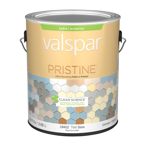 Paint and Primer Pristine Satin Tintable Medium Base Exterior 1 gal Tintable