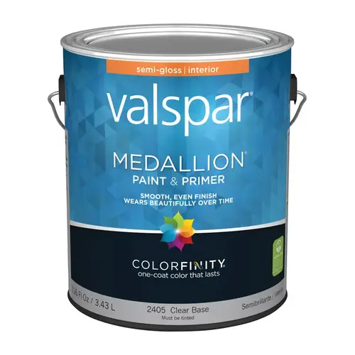 Medallion 027.000.007 Interior Paint, Semi-Gloss, Clear, 1 gal - pack of 4