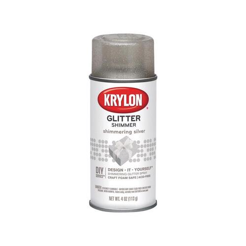 KRYLON I00402 Spray Paint Glitter Shimmer Silver 4 oz Silver