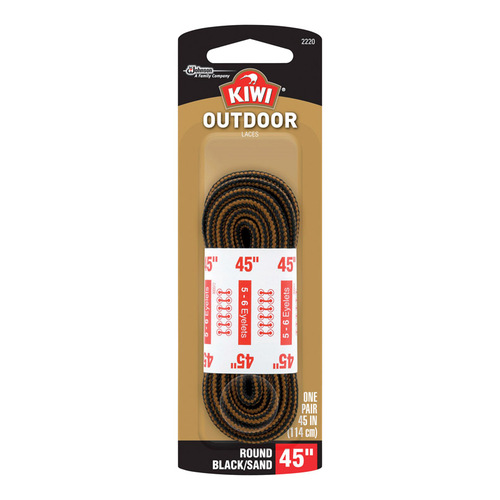 KIWI 70447 Boot Laces Outdoor 45" Black/Sand Black/Sand
