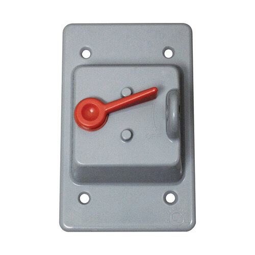 Toggle Switch Cover Rectangle Plastic 1 gang Wet Locations Gray