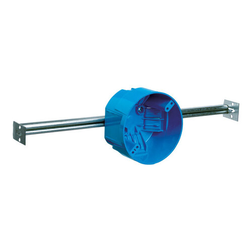 Electrical Box w/Hanger Bar 20 cu in Round Polycarbonate 1 gang Blue Blue