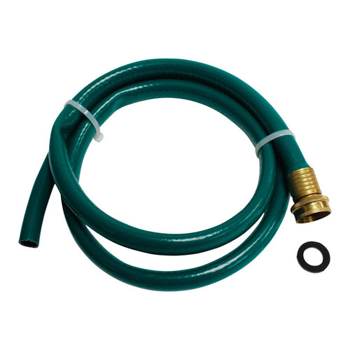 16-1780 Filler Hose, 3/4 in ID, 5 ft L, Female x Plain End, Rubber Green