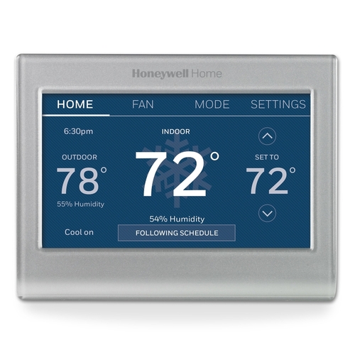 Programmable Thermostat Smart Color Built In WiFi Heating and Cooling Touch Screen Silver