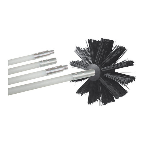 Deflect-o DVBRUSH12K/6 Duct Cleaning Kit 6.75" D Black/White Aluminum Black/White