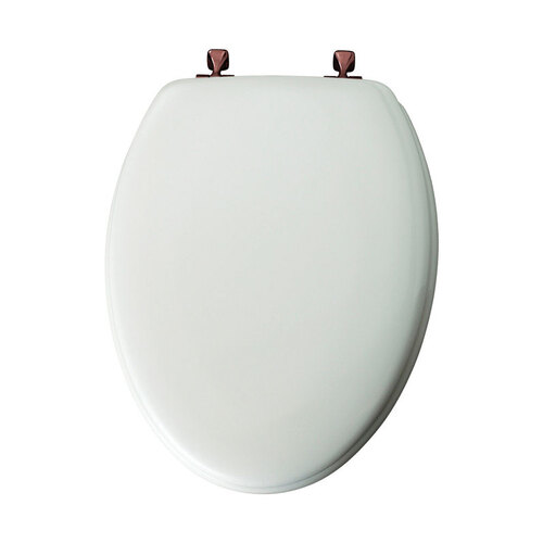 Toilet Seat Elongated White Molded Wood Gloss