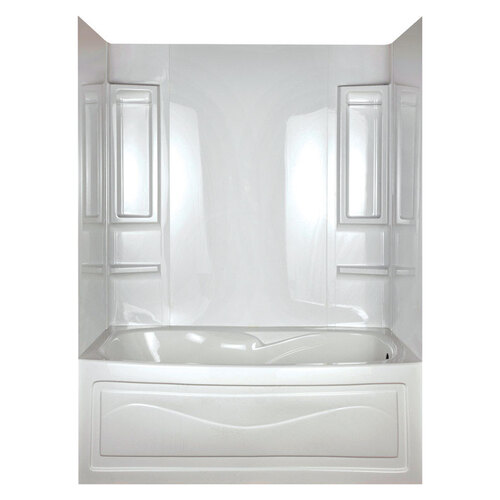 Peerless 39240 Bathtub Wall Vantage 58" H X 27.5" W X 61" L White High Gloss