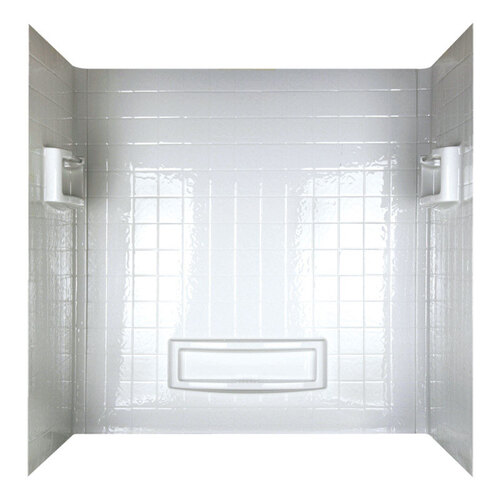 Bathtub Wall Distinction 60" H X 60" W X 32" L White High Gloss