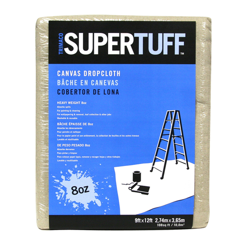 Drop Cloth SuperTuff 9 ft. W X 12 ft. L 8 oz Canvas Natural