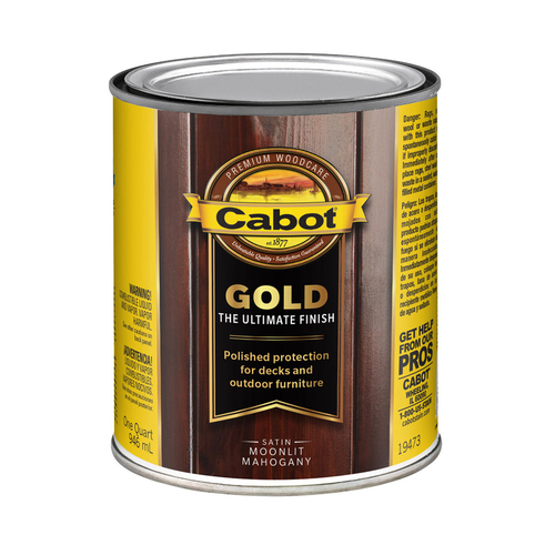 Cabot 1595925XCP4 Deck Varnish Gold Satin Moonlit Mahogany OilBased 1