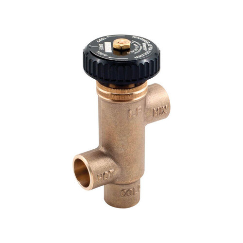 Hot Water Extender Tempering Valve, Brass, For: Domestic Water Supply Systems