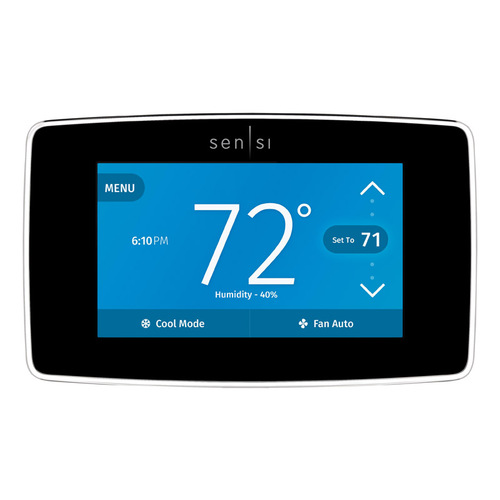 Sensi ST75 Smart Thermostat Built In WiFi Heating and Cooling Touch Screen Black