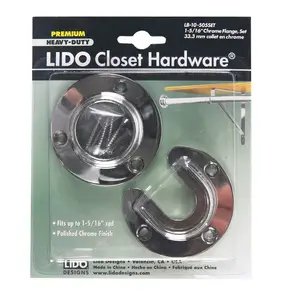 Lido 1-1/4 in. L X 1-5/16 in. D Polished Chrome Steel Closet Flange Set Lido 1-1/4 in. L X 1-5/16 in. D Polished Chrome Steel Closet Flange Set